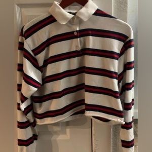 Women’s Small, Brandy Meville, Collar, Long Sleeve, Striped Shirt, Like New